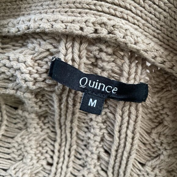 Quince Tan Cable Knit Cardigan - Picture 6 of 12